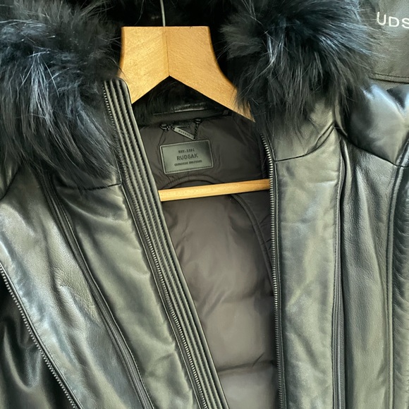 Rudsak Crawley Leather Down Bomber Jacket - Picture 8 of 11